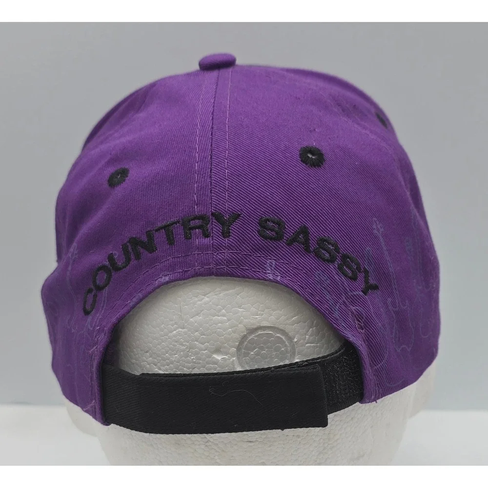 Country Sassy Strapback Hat Womens Purple‎ Black Country Cutie Rockin Bootie Cap